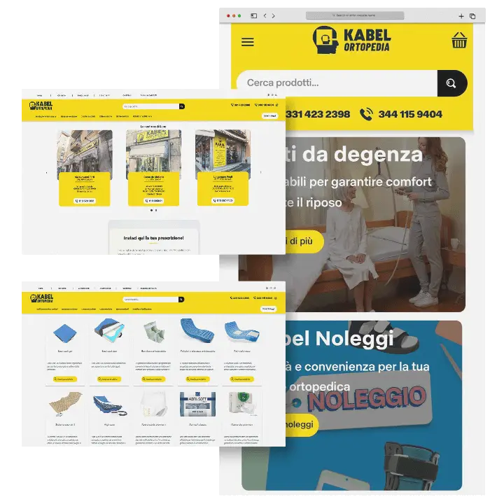 Animazione grafica per sito web Kabel con elementi digitali e dinamici