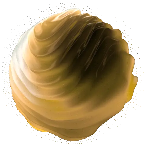 Animazione 3D di maschera stilizzata con colori cangianti su sfondo nero